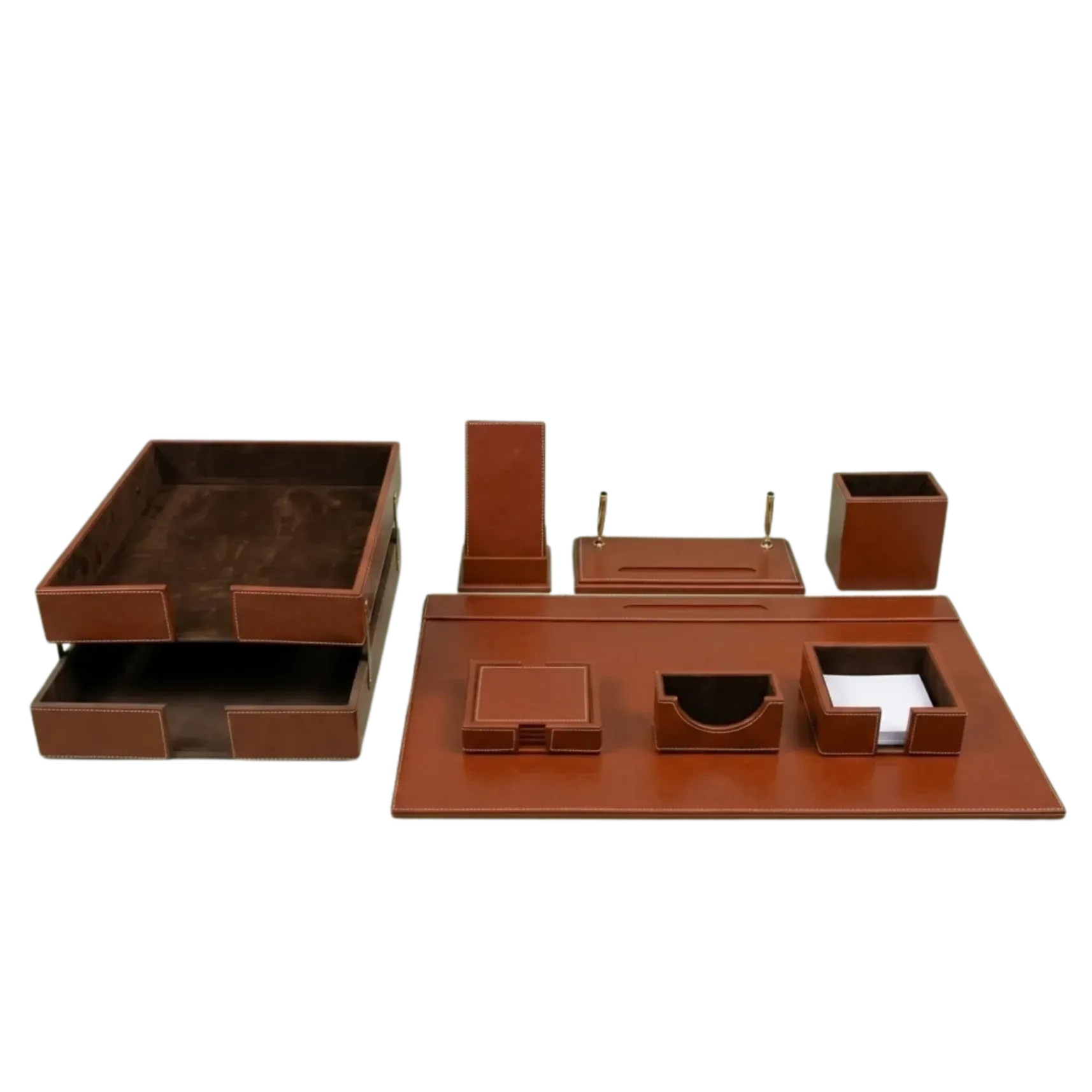 Leather Desk Organizer Set