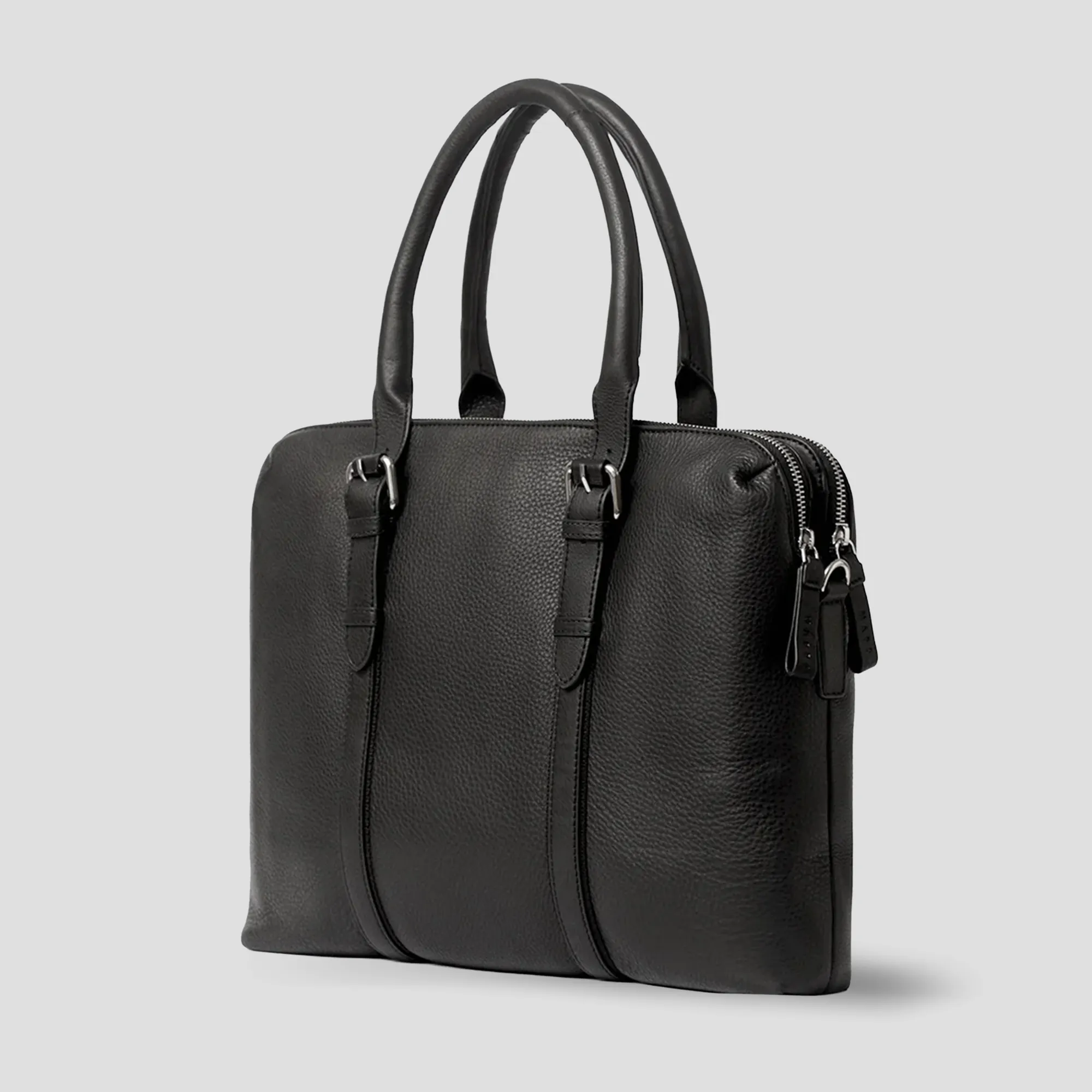 Nappa Dori Dual Zip Leather Laptop Bag for Corporate Gifting view 6