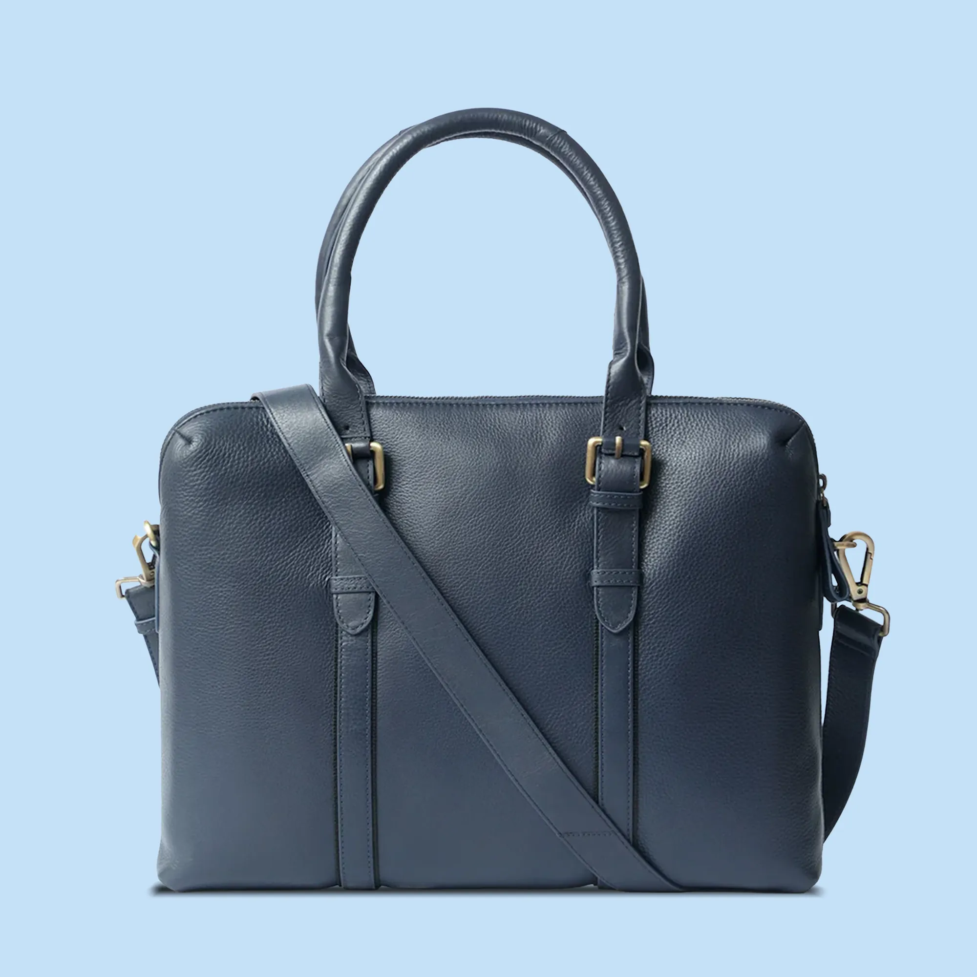 Nappa Dori Dual Zip Leather Laptop Bag for Corporate Gifting view 10
