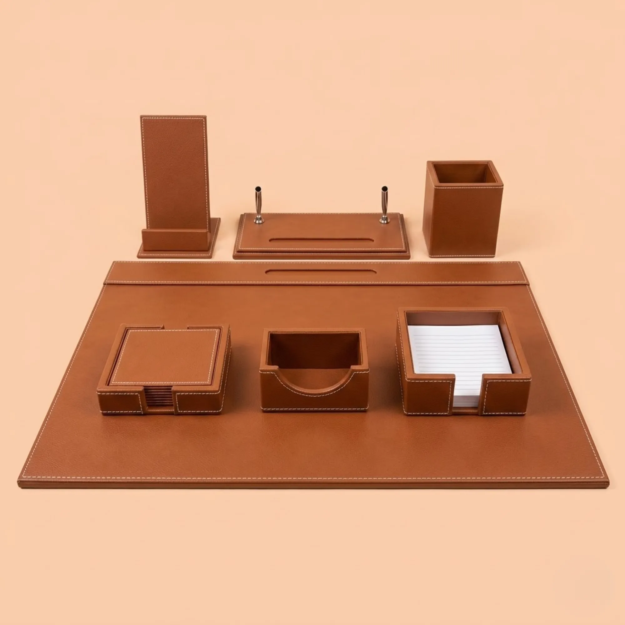 Premium Genuine Leather Desk Organizer Set  view 4