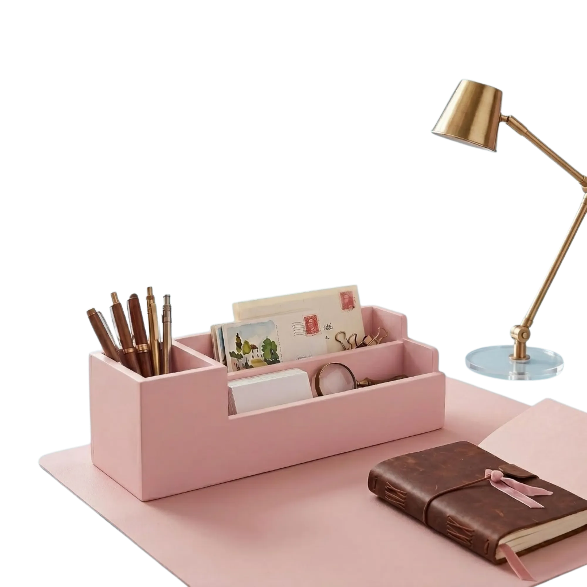 Wooden Multi-Compartment Desk Organizer  view 5
