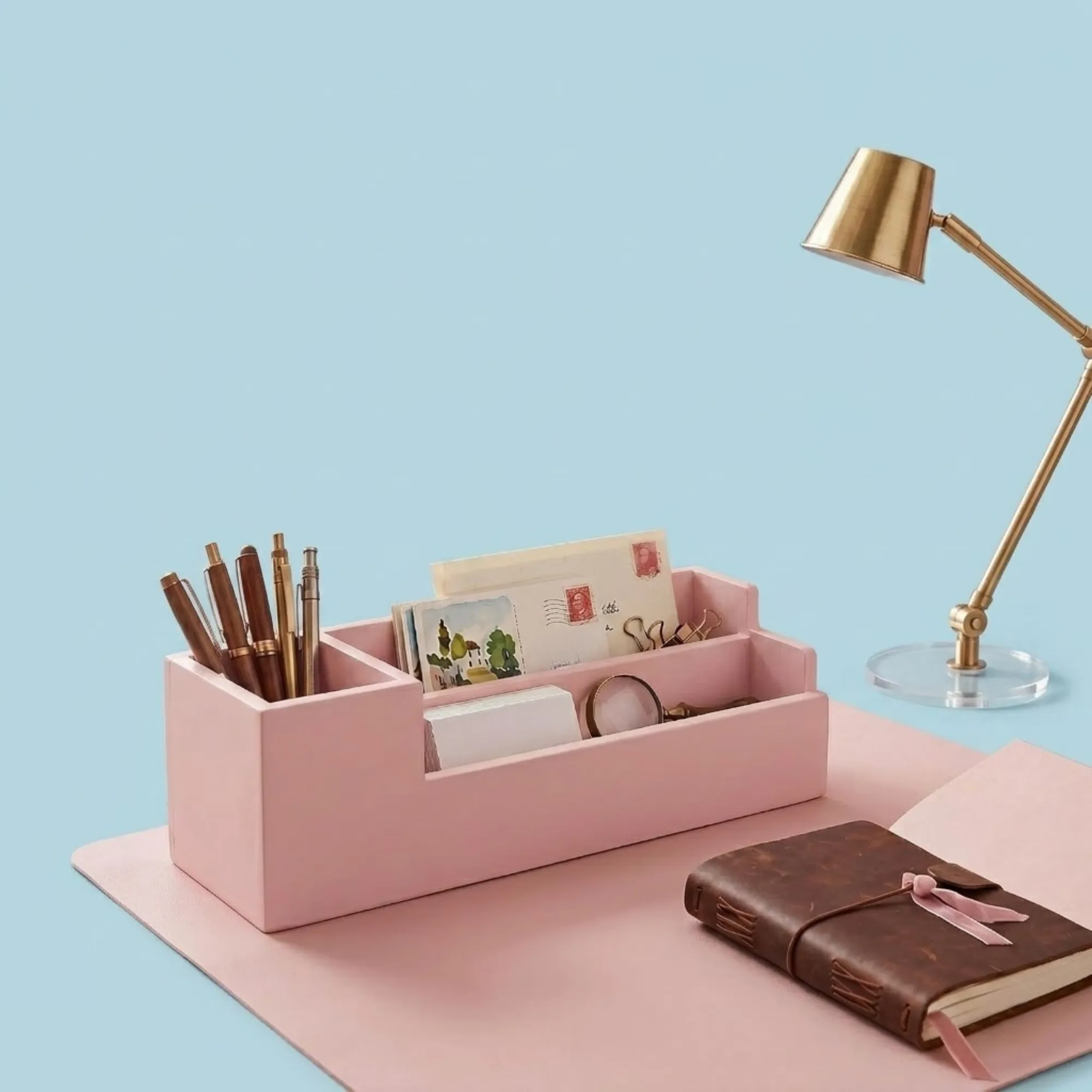 Wooden Multi-Compartment Desk Organizer  view 6