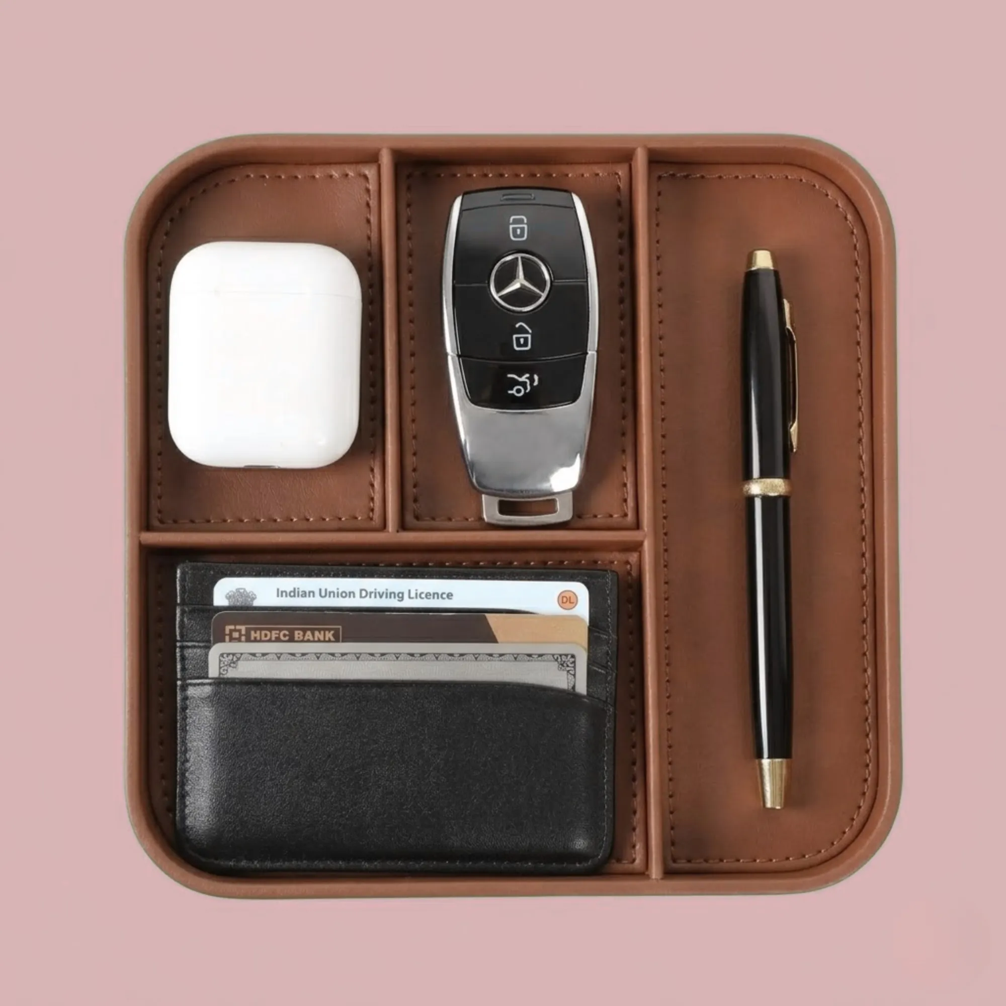Vegan Leather Desk Valet Tray + Organizer view 2
