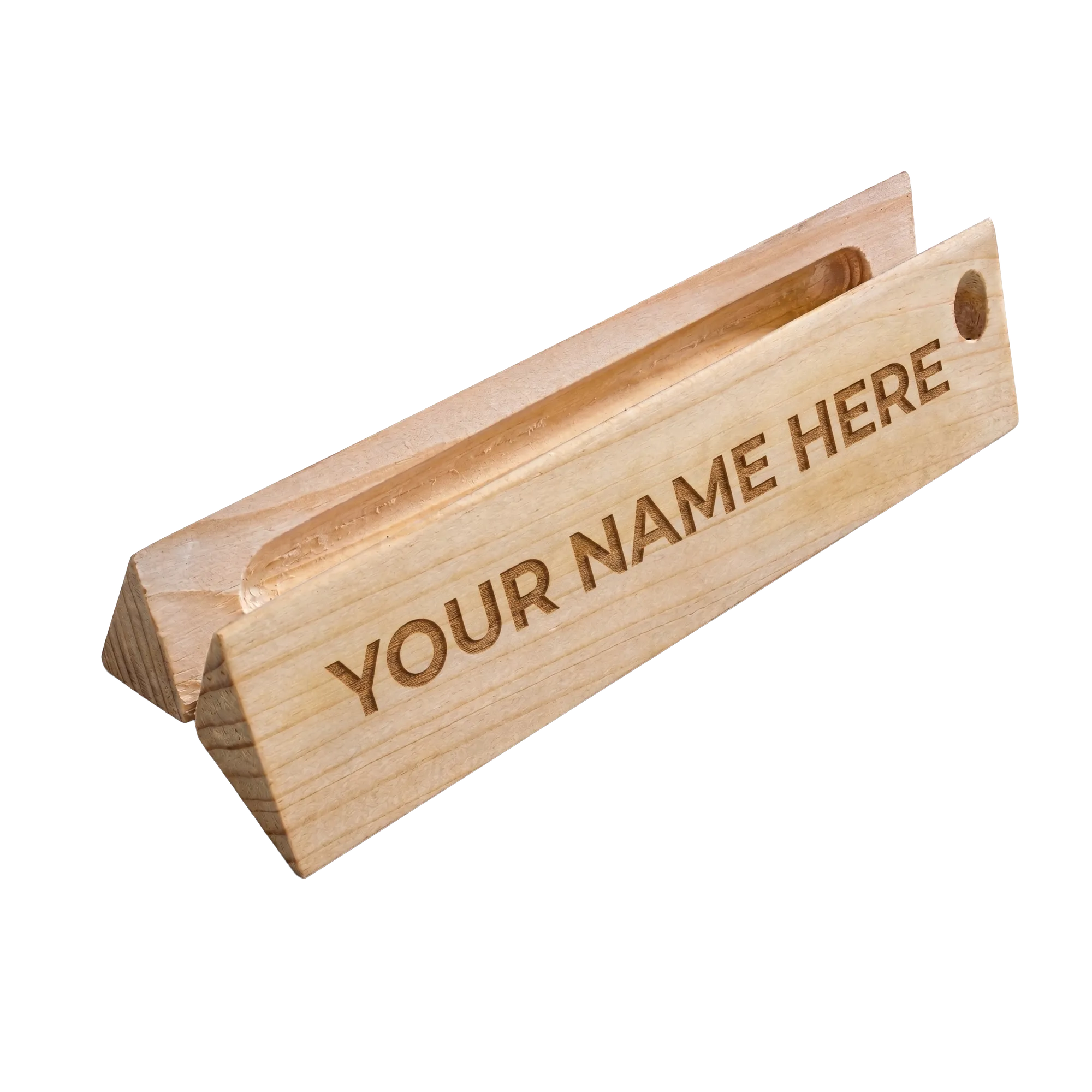 Wooden Laser-Engraved Desk Name Plate view 2