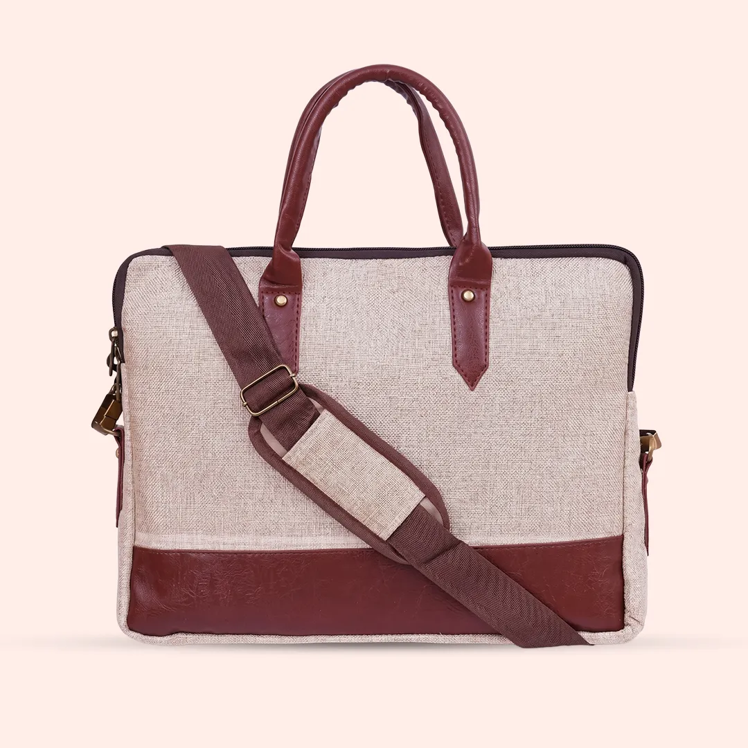 Jute Canvas Laptop Bag view 2
