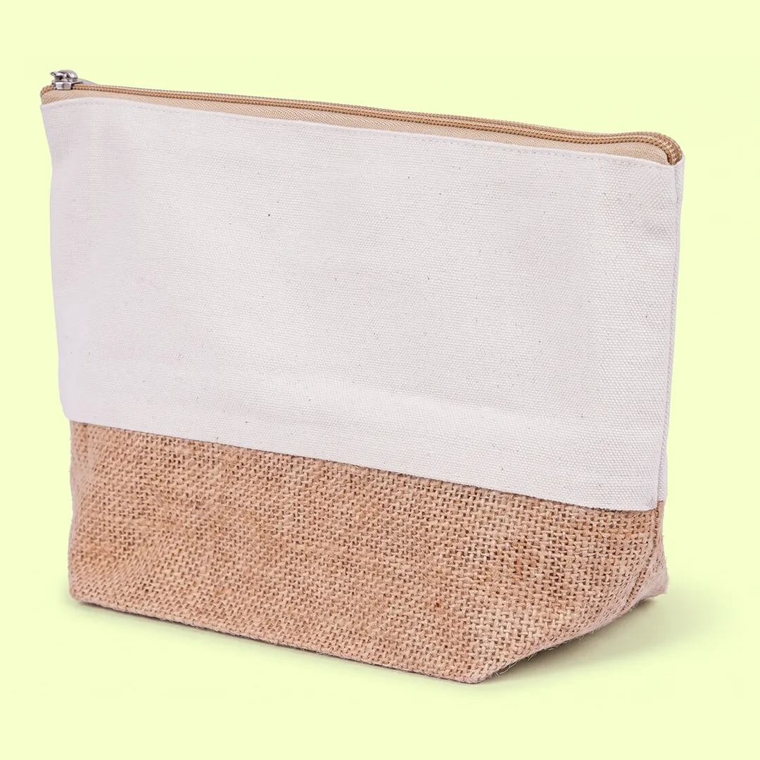 Cotton Canvas & Jute Pouch view 2