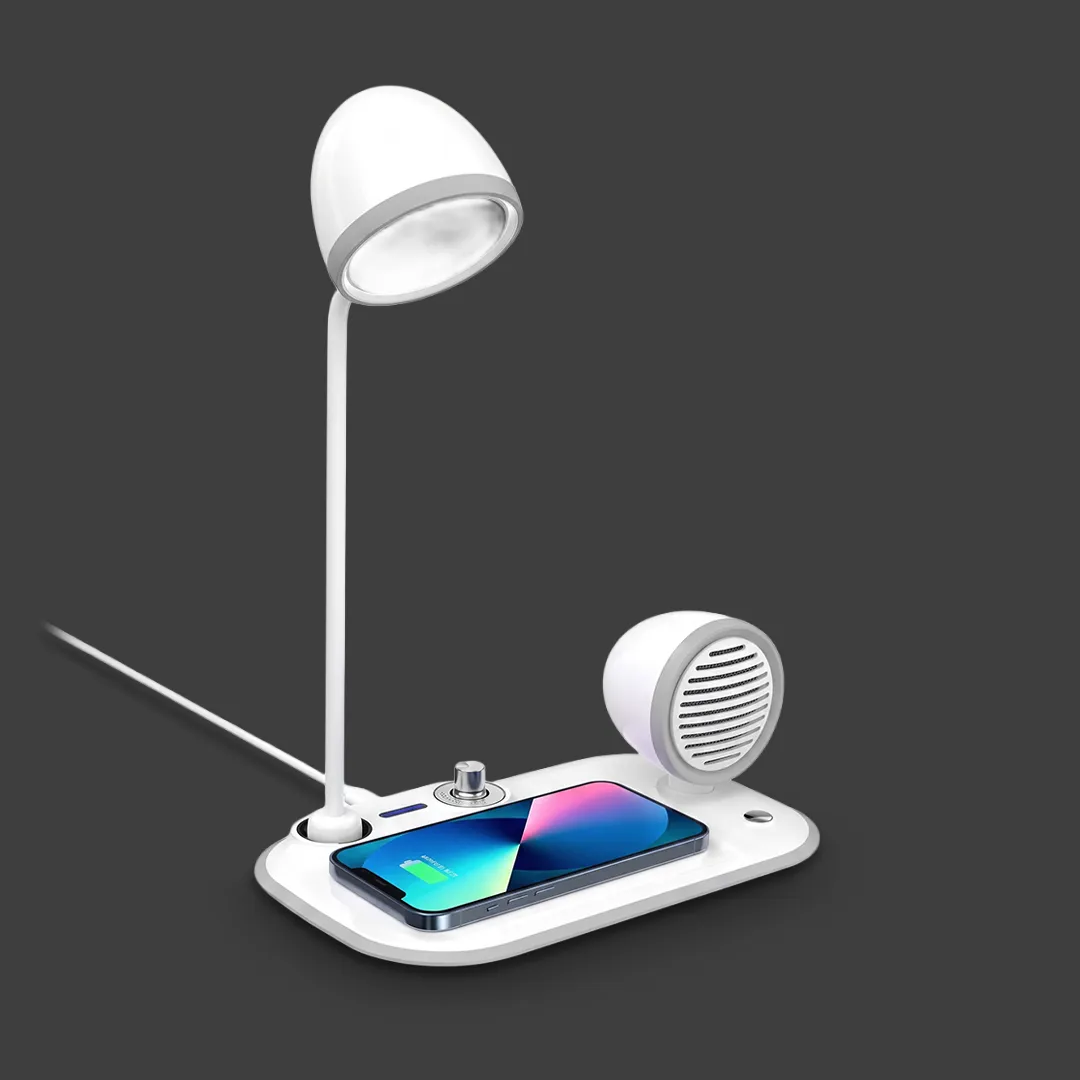 3-in-1 Desk Lamp with Bluetooth Speaker & Wireless Charger view 2
