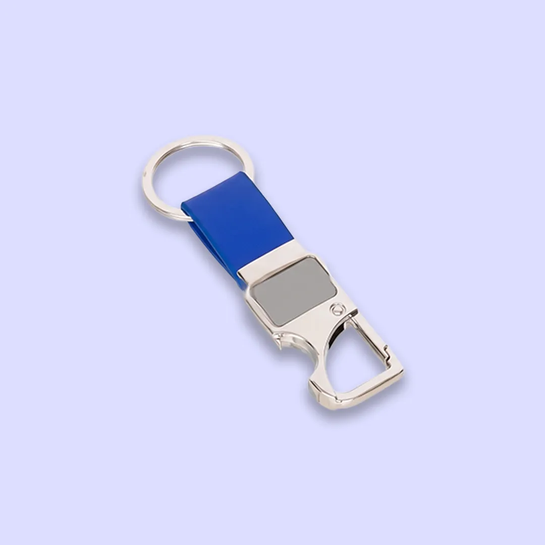 Leather-Strap Metal Keychain view 4