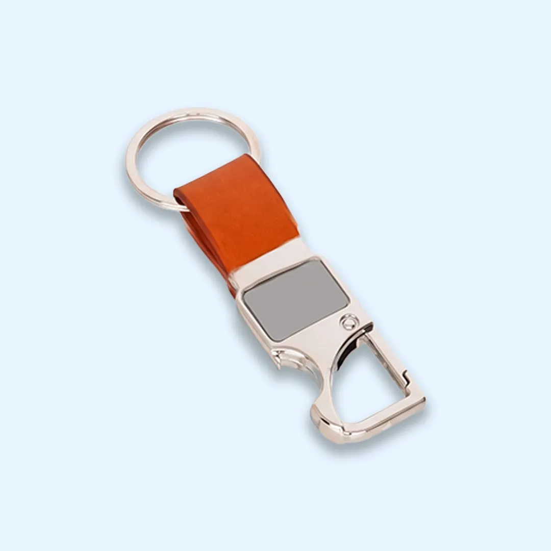 Leather-Strap Metal Keychain view 8