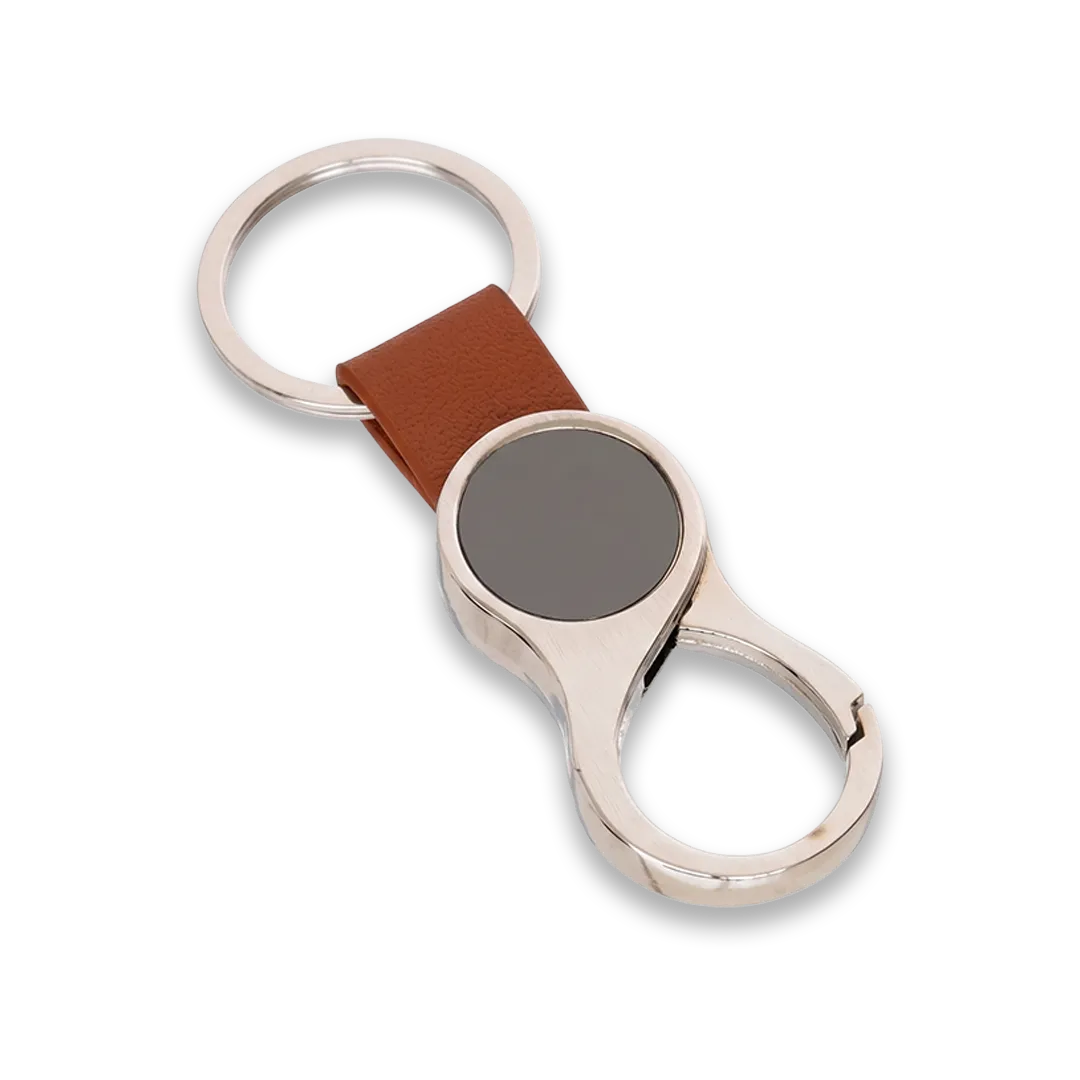 Leather-Strap Bottle-Opener Keychain view 3