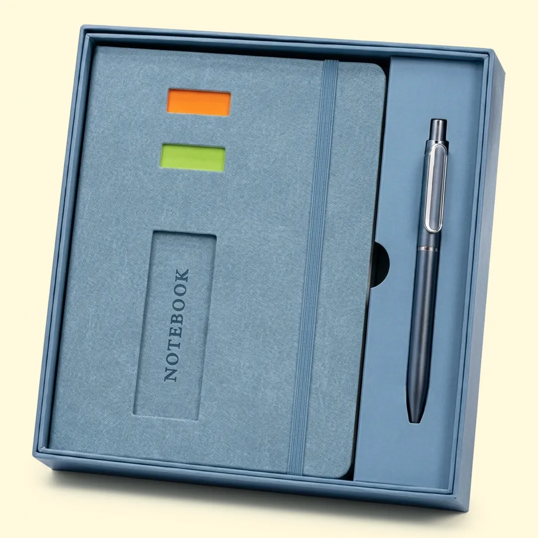Colour Tab Elastic Notebook and Premium Pen Set view 2