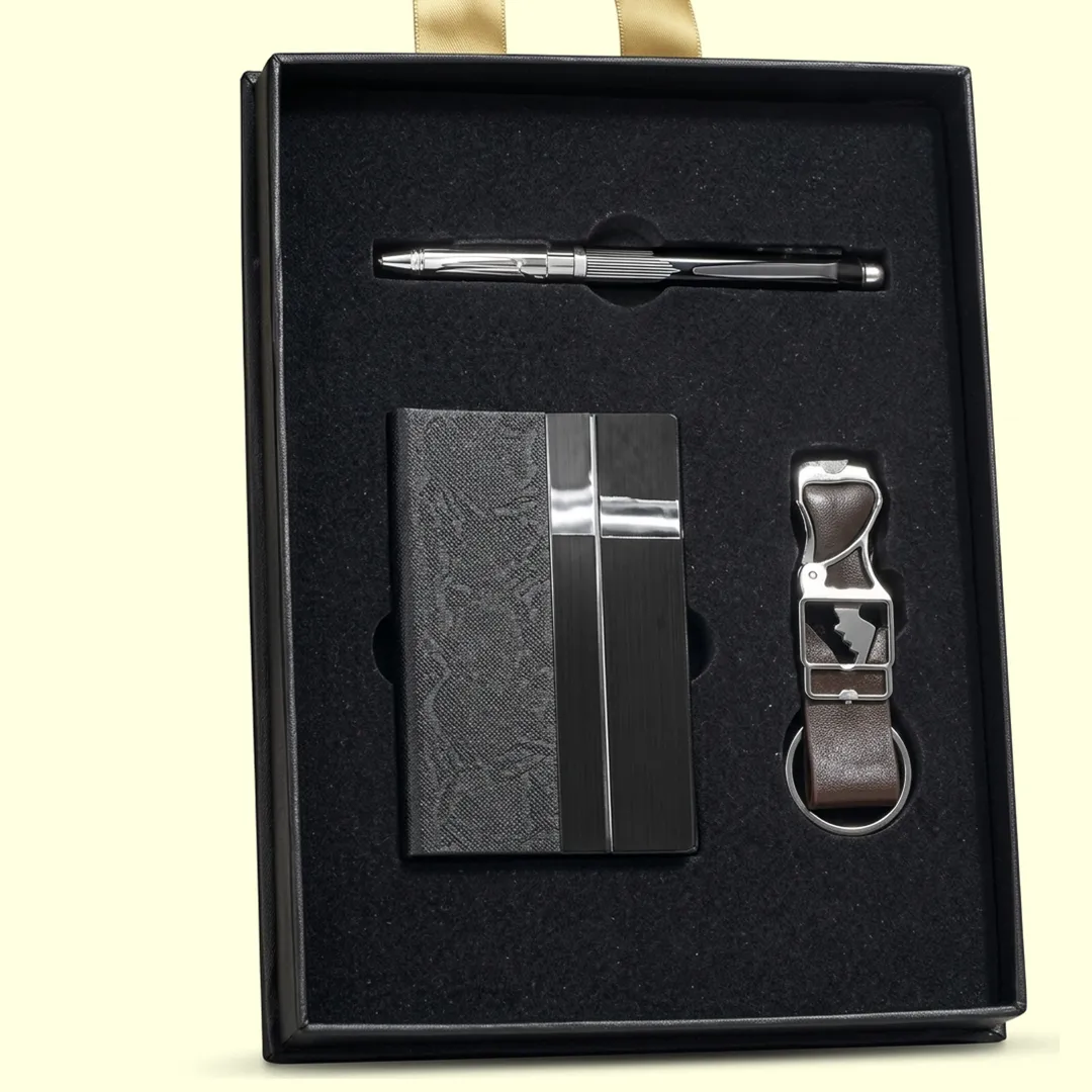 Textured Weave Notebook 4 in 1 Set in Magnetic Box with Handle view 2